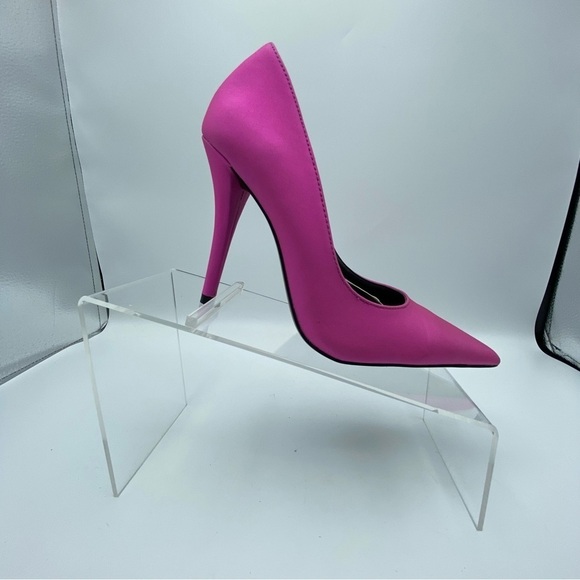 NWT. Zara Sparkly Pink Heeled Pumps. Size 6,5. - Picture 2 of 10